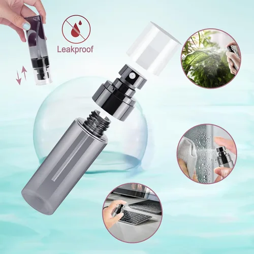 Vista 2 de 3 mini botellas de spray de 2.7 fl oz para viajes, juego de botellas pequeñas recargables para perfume, niebla para el cabello, cara, atomizador