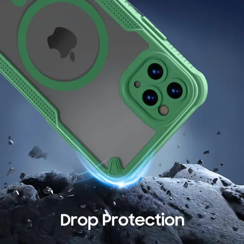 Vista 7 de Funda para iPhone 11 Pro Max, translúcida mate trasera compatible con Magsafe magnética, delgada, a prueba de golpes, con correa de cordón, funda