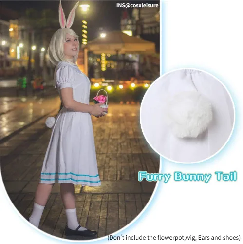 Vista 3 de NSPSTT Women Haru Cosplay Costume Anime BEASTARS Cosplay Costume School Uniform Dress Medium White
