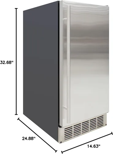 Vista 10 de BRAMA Máquina para hacer hielo de 50/lbs. Ice Daily Undercounter Construcción de acero inoxidable integrada o independiente con puerta reversible