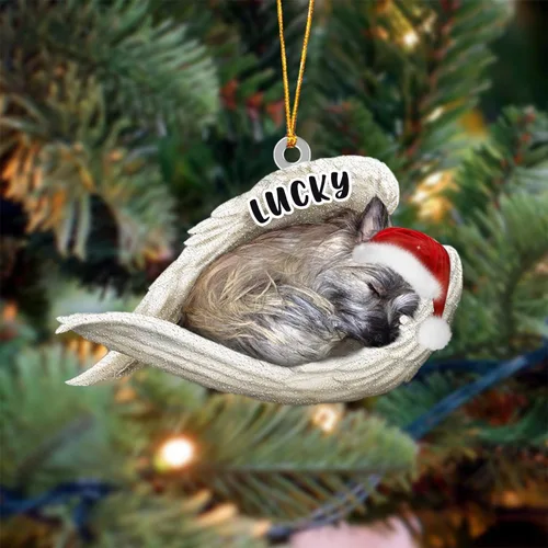 Vista 105 de Ángel durmiente de Afghan Hound para Navidad, adorno personalizado con el nombre del perro, adorno de Navidad personalizado para amantes de perros