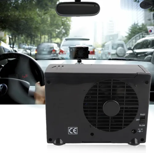 Vista 5 de Aire acondicionado de coche, mini portátil de bajo consumo de energía 12 V dos velocidades ventilador evaporativo para uso en vehículos