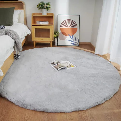 Vista 27 de Ghouse Alfombra ultrasuave de pelo sintético de conejo 2x3, alfombras lavables a máquina para dormitorio, alfombras esponjosas para sala de estar