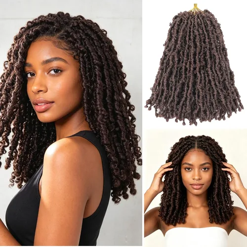 Vista 50 de Superlight Butterfly Locs - Cabello de ganchillo de 12 pulgadas, 6 paquetes