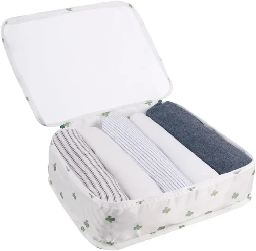 Vista 4 de Adwaita - Juego de 6 cubos organizadores de equipaje para viajes (cactus)