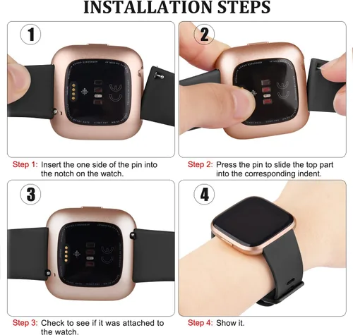 Vista 9 de Vancle Correa para Fitbit Versa - Pulsera deportiva de repuesto para mujeres y hombres