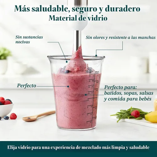 Vista 4 de Feekoon Taza medidora de licuadora de 16 onzas compatible con Cuisinart Smart Stick Hand Blender CSB-79 CSB79MC, accesorios para batidora de vidrio