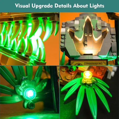 Vista 7 de VONADO Kit de luz LED compatible con Lego Dinosaur Fossils: T. rex Skull 76964 (solo luces, sin modelos) Juego de iluminación creativa Accesorios