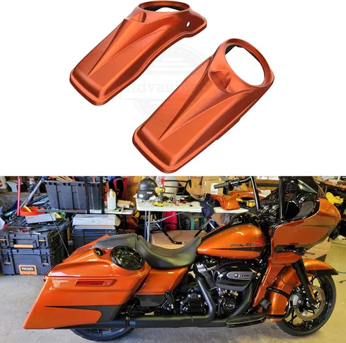 Vista 69 de Tapas para bocinas de motocicleta aptas para 2014+ Harley Touring Hard Saddle Bags - Whisky ámbar, 8 pulgadas Amber Whiskey