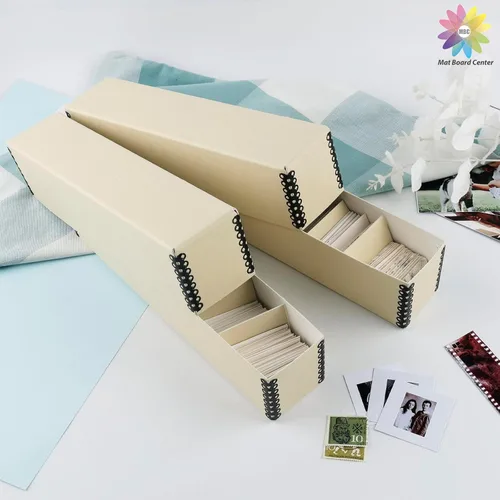 Vista 7 de Mat Board Center, estuche de almacenamiento de archivos con diapositivas de archivo, caja de conservación sin ácidos para almacenar fotos