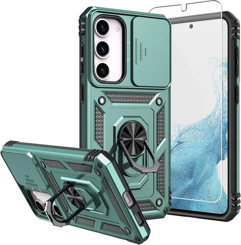 Vista 11 de Funda para Galaxy S23 Plus, con protectores de pantalla HD y funda para cámara, [grado militar] de 16 pies. Funda a prueba de caídas con funda Negro