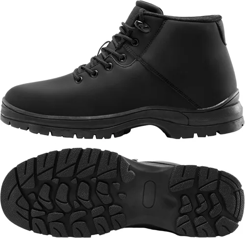 Vista 6 de Botas de senderismo ligeras para hombre, resistentes al agua, de tobillo medio, para trabajo, casual, senderismo, senderismo, exteriores
