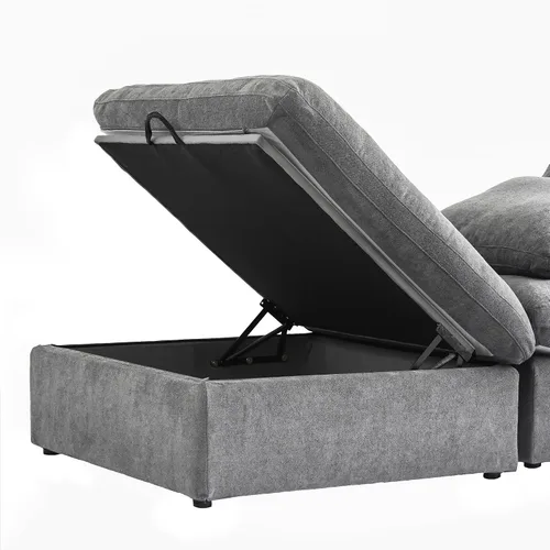 Vista 7 de Sofá seccional modular Cloud, sofá en forma de U con relleno de plumón para sala de estar, juegos de sala de estar de 8 plazas extragrandes