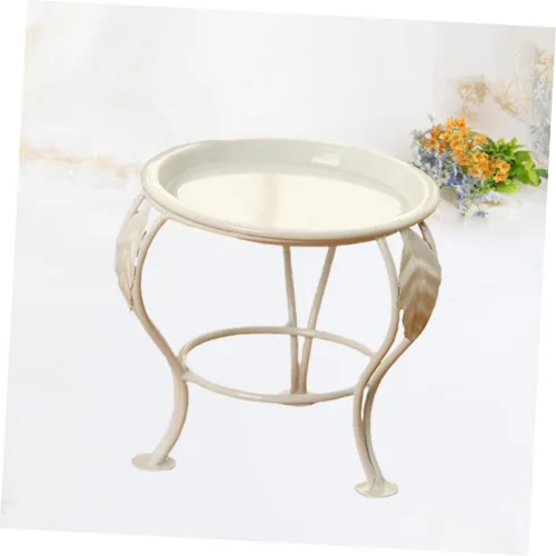 Vista 5 de Outanaya Soporte de metal blanco para plantas de interior, para exhibición de suculentas y decoración de balcón, soporte elevado resistente
