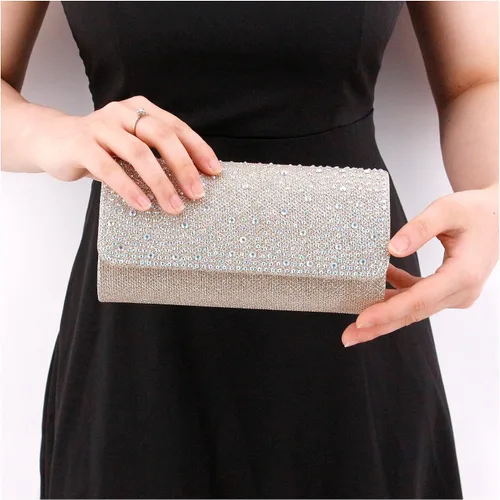 Vista 9 de Naimo - Deslumbrante bolsa pequeña de solapa, con cadena desmontable para eventos nocturnos.