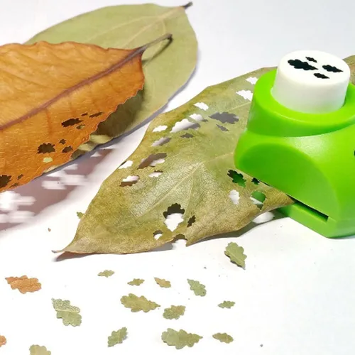 Vista 4 de Perforadora de hojas, perforadora de papel, hoja de árbol, herramienta de bricolaje con 8 piezas de papel para accesorios de manualidades hermosos