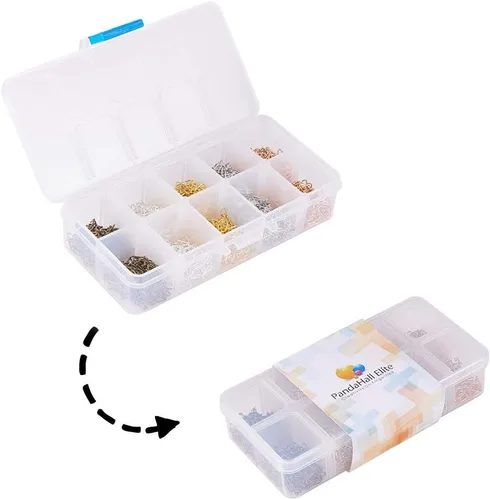 Vista 9 de PH PandaHall Anillos de salto abiertos triangulares, 1600 unidades, 5 colores, conectores colgantes de hierro a granel para aretes, pulseras