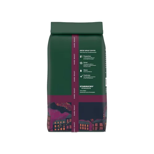 Vista 9 de Starbucks Café de tierra asado oscuro asado francés, bolsa de 28 onzas Café molido 100% arábigo; tostado francés tostado oscuro; 1 bolsa, 28 onzas