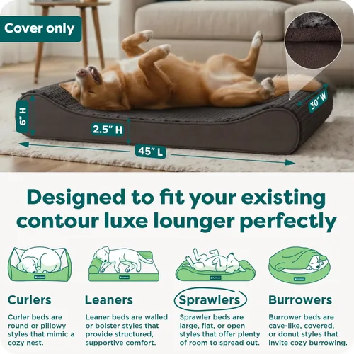 Vista 3 de Furhaven - Funda de repuesto ultraafelpada para cama de perro, color chocolate, jumbo (XL)