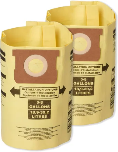 Vista 8 de Se adapta a la bolsa de polvo Shop Vac. For General Debris, Fits Most 5 to 8 Gallon Shop Vacuums, Collects Dry Only Debris, Reduces Cleanup Time