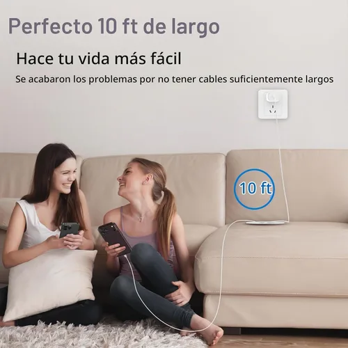 Vista 6 de Cargador de carga rápida para iPhone 18, 17, 16, 15, cargador USB C de 30 W Blanco-30W