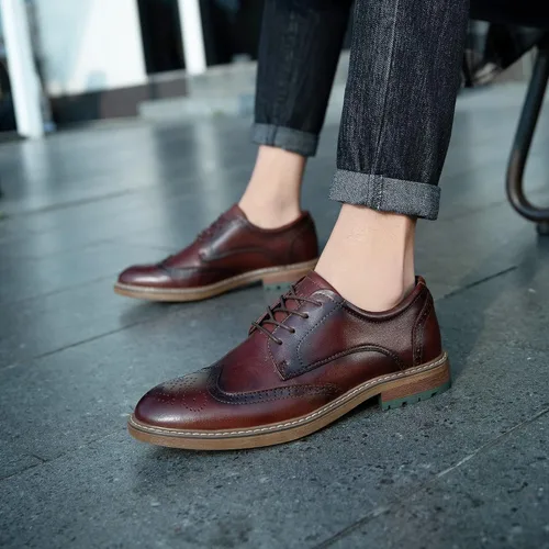 Vista 9 de Zapatos de vestir Oxford casuales con cordones para hombre