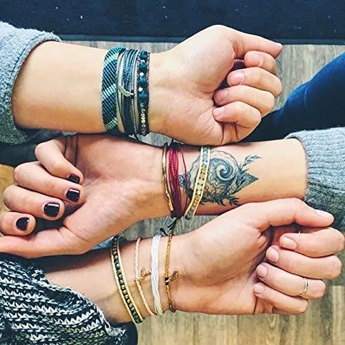 Vista 3 de Pura Vida Pulseras de joyería de pulsera sólida, 100% impermeable y hecha a mano con dije recubierto, banda ajustable
