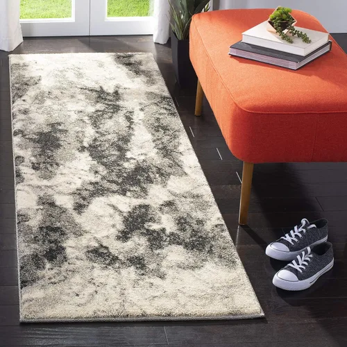 Vista 9 de SAFAVIEH Retro Collection - Alfombra decorativa de 2 pies 3 pulgadas x 5 pies, color crema y gris, diseño abstracto moderno, no desprende pelusa