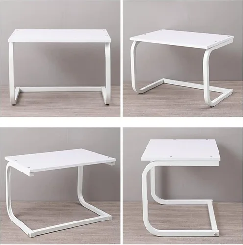 Vista 4 de LIOONS Soporte de impresora de escritorio de 2 niveles de diseño práctico con marco de metal, multiusos, resistente, organizador de almacenamiento