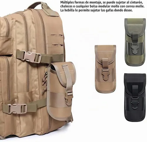 Vista 6 de ACEXIER MOLLE - Funda táctica duradera para lentes de sol, estilo militar, con hebilla Negro