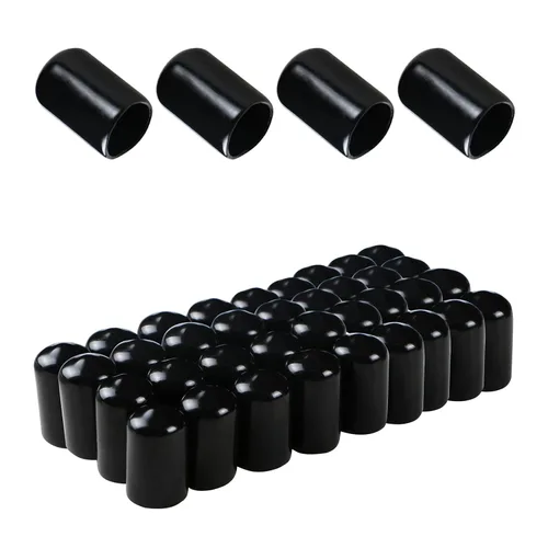 Vista 19 de Cubierta de tapa de extremo redondo de goma 0.08 pulgadas (0.079 in), protectores de rosca de tornillo de PVC flexible de tubería de tubería