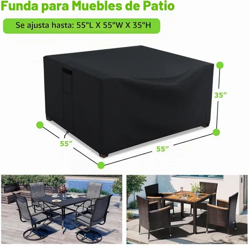 Vista 2 de [Usado] Fundas para Muebles de Patio Impermeables, Resistentes 600D Fundas para Muebles de Exterior para Conjunto de Sofá Seccional de Exterior Negro