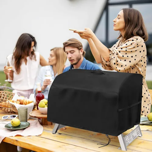 Vista 9 de Cubierta de Parrilla para Parrilla Hibachi, Cubierta de Parrilla de Mesa Pequeña Impermeable para Exteriores de Servicio Pesado, Cubierta