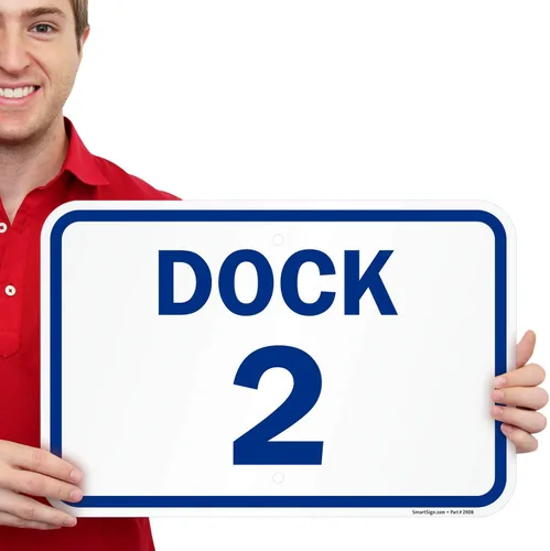 Vista 7 de SmartSign Letrero de número de muelle "Dock 2" Aluminio reflectante de grado diamante 3M de 12 x 18 pulgadas