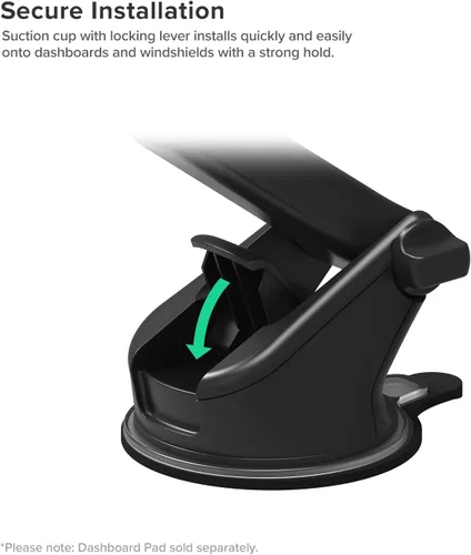 Vista 4 de iOttie Easy One Touch 5 - Soporte de ranura para CD con base de montaje adicional para salpicadero, soporte universal para teléfono para iPhone