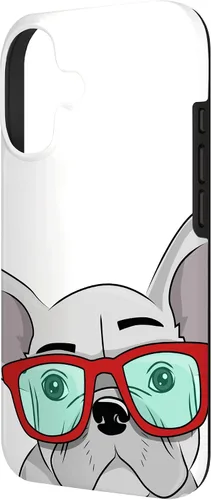Vista 2 de French Bulldog Cute Glasses Frenchie Case for iPhone 17