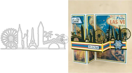 Vista 25 de DzIxY Casas Troqueles de corte de metal para kit de fabricación de tarjetas, troquelados de papel en relieve, plantillas de máquina de álbumes