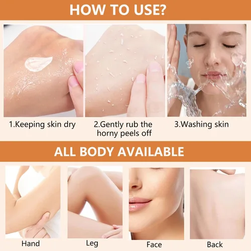 Vista 6 de Gel exfoliante naranja para la cara y el cuerpo de la piel, gel para exfoliar la cara, limpieza profunda, hidratante facial, crema facial natural