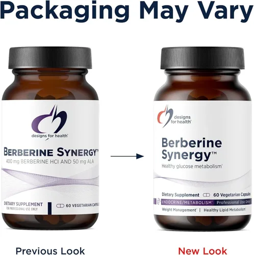 Vista 3 de Designs for Health Berberine Synergy - Berberina HCL 400 mg + ácido alfa lipoico (ALA) para metabolismo, salud cardíaca + apoyo hepático