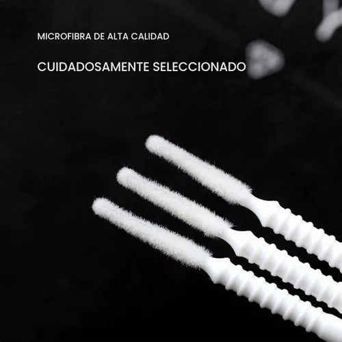 Vista 3 de i-Laesh 200 microcepillos – Microswabs de precisión para extensiones de pestañas, aplicadores de rímel de pestañas – Ideal para ojos, dentales