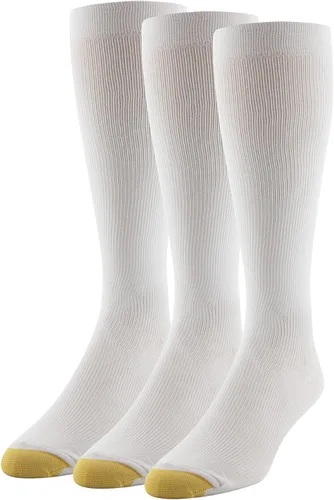 Vista 6 de GOLDTOE Calcetines de compresión suave sobre la pantorrilla para hombre, multipares