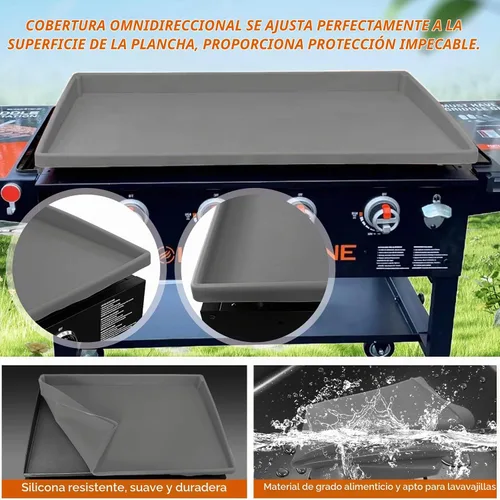 Vista 4 de Blackstone - Alfombrilla de silicona para plancha, resistente grado alimenticio, gris, 28 pulgadas