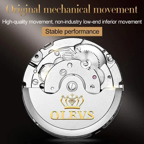 Vista 6 de OLEVS Relojes automáticos mecánicos Tourbillon de acero inoxidable, impermeables, luminosos, de lujo, para hombre