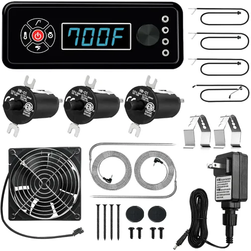 Vista 10 de Controlador WiFi para Fumador de Pellet Vertical Serie 3 4 5 7 de Pit Boss Panel de Control de Termostato con Sonda de Temperatura Tablero