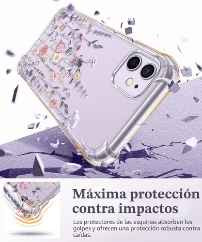 Vista 4 de GVIEWIN - Funda para iPhone 11 con protector de pantalla + protector de lente de cámara, cubierta protectora transparente suave de poliuretano