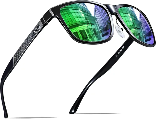 Vista 11 de ATTCL Polarized Sunglasses Men Al-Mg Metal Ultralight UV400 for Driving Verde/Gris (Army Green-Grey)
