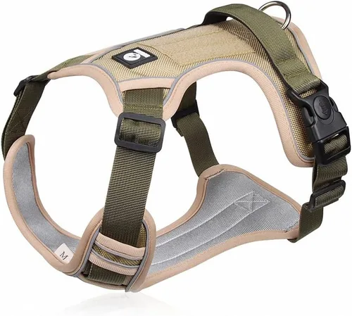 Vista 6 de Tangpan Arnés ajustable Oxford para perro, arnés de chaleco ajustable para mascotas con 2 clips para correa para perros pequeños (negro, pequeño)