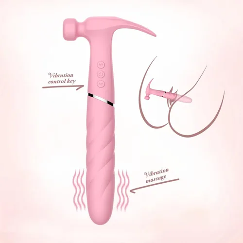 Vista 2 de Vibrador Punto G Martillo de doble cabeza Martillo vibrador huevo vibrante Mujer Juguetes sexuales para adultos Masturbándose Juguetes sexuales