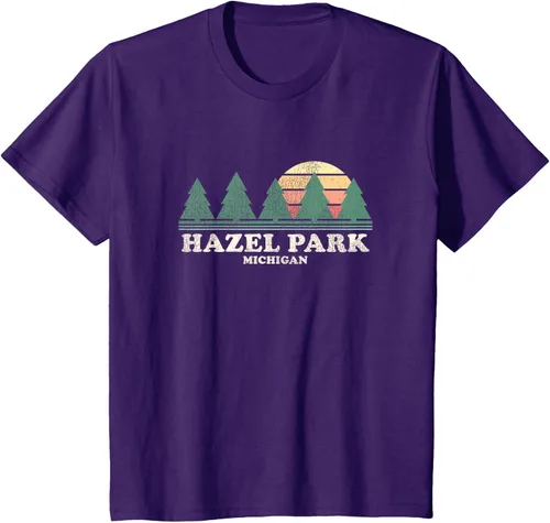 Vista 20 de Hazel Park MI - Camiseta vintage con diseño retro de los años 70, Azul / Patchwork, S