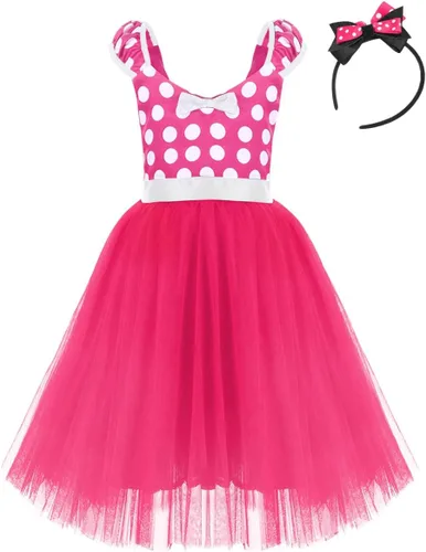 Vista 68 de IWEMEK - Maillot de ballet con diadema para niña con lunares, disfraz con diadema, leotardo